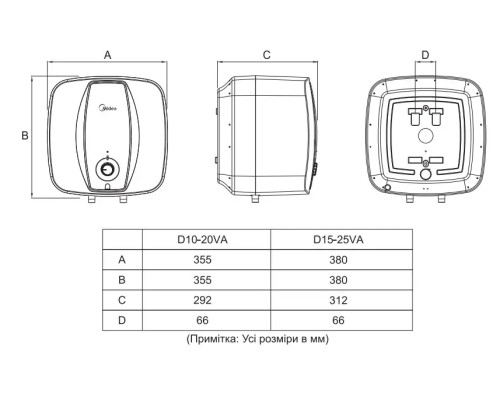 Бойлер MIDEA D10-20VA(U)
