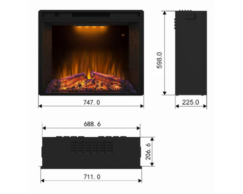 Электрокамин с обогревом Royal Goodfire 36 LED со звуком