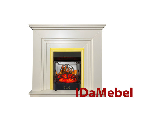 Каминокомплект IDaMebel Gloria Белый Majestic Brass