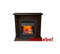 Каминокомплект IDaMebel Carolina орех Danville Black (вырез под плинтус 90x25)