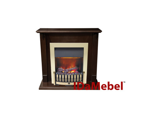 Камінокомплект IDaMebel Carolina горіх Danville Antique Brass (виріз під плінтус 90x25)