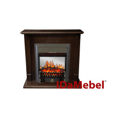 Каминокомплект IDaMebel Carolina орех Fobos Black (вырез под плинтус 90x25)