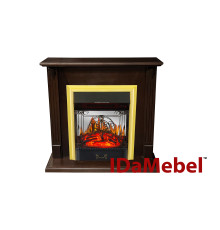 Каминокомплект IDaMebel Carolina орех Majestic Brass (вырез под плинтус 90x25)