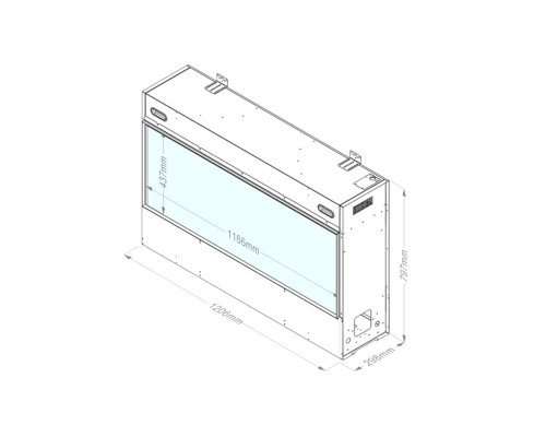 Электрокамин с обогревом Faber by Dimplex E-Slim Linear 1200-450 фронтальный паровой