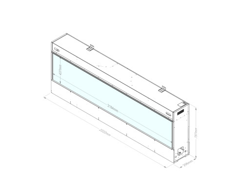 Электрокамин с обогревом Faber by Dimplex E-Slim Linear 2200-450 фронтальный паровой